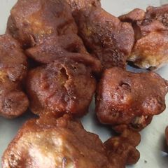 Water chestnut flour cauliflower fritters A picture of Water chestnut flour cauliflower fritters.