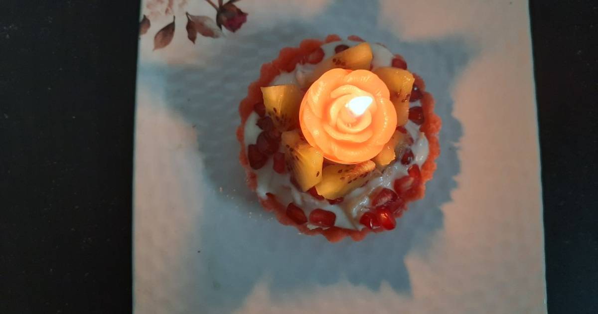 Fruit cream in rice flour tart cake Recipe by Drpriyanka Gupta(veena's