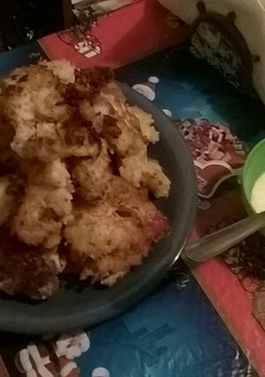Una foto de Buñuelos de arroz con mayonesa de ajo