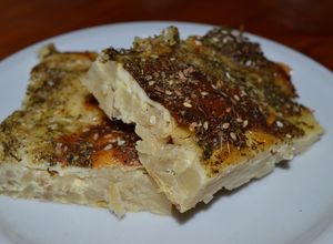 Una foto de Tortilla de coliflor con zaatar