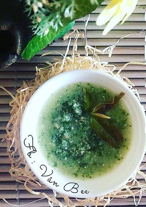 Hình của món Ăn dặm-Cháo tôm cải xanh phômai rắc gai dầu.