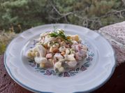 Una foto de ejotes con pasta