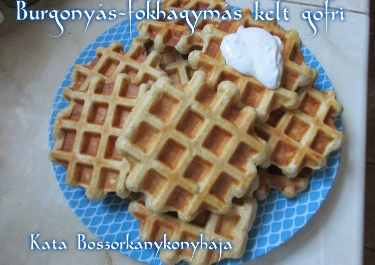 Burgonyás-fokhagymás kelt gofri (Gluténmentesen is)