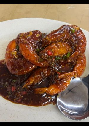 A picture of Kam heong prawns.