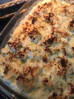 Una foto de Coliflor con bechamel de leche de cabra y ajos tiernos 🙌