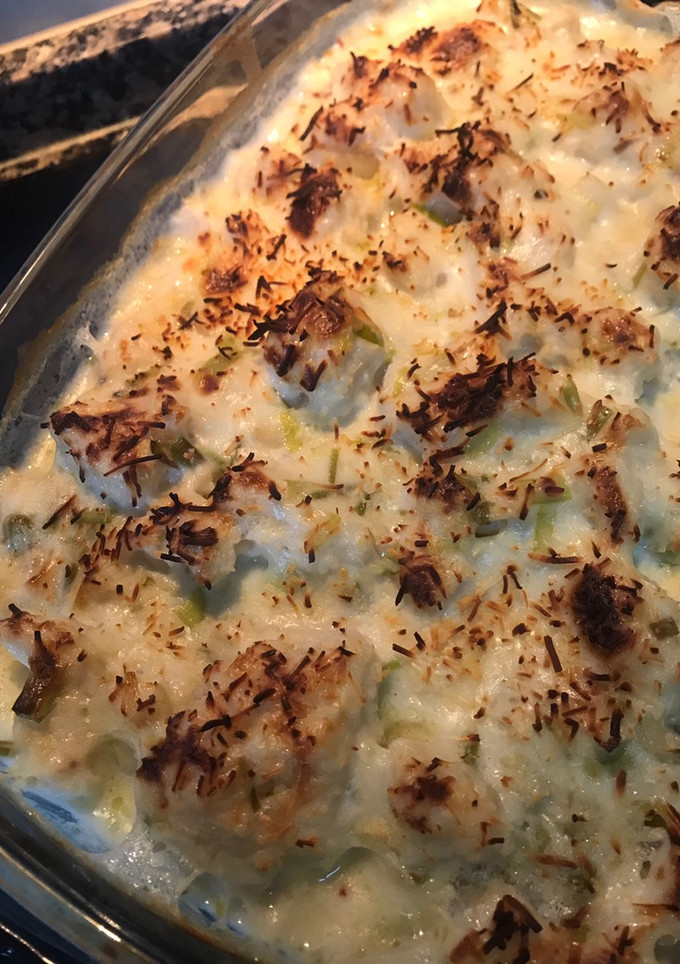 Una foto de Coliflor con bechamel de leche de cabra y ajos tiernos 🙌