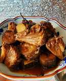 Nấm hầu thủ kho chuối xanh (món chay)