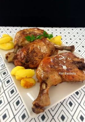 Una foto de Pollo al vino tinto
