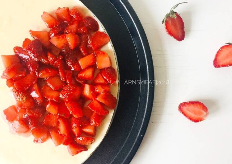 Resep Strawberry Cheesecake No-Bake #kamismanis, Enak Banget