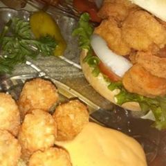 Shrimp po boy burger A picture of Shrimp po boy burger.