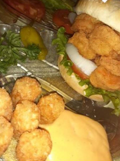 A picture of Shrimp po boy burger.