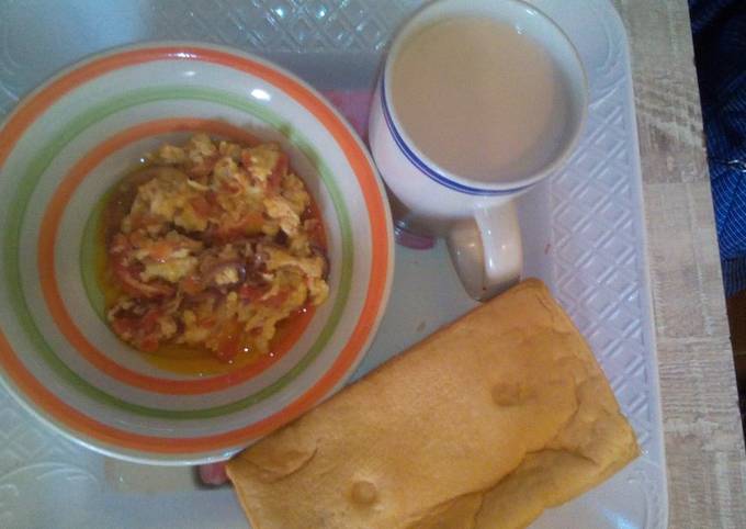 Recipe of Homemade Egg sauce, egg and tea