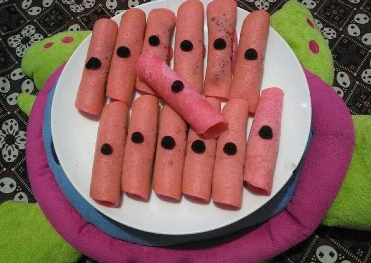 Pancake gulung isi coklat