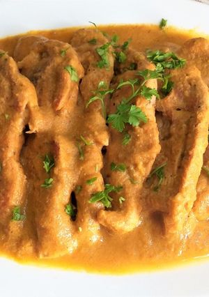 Una foto de Chuletas de pavo en salsa de champiñones