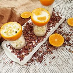 A picture of Orange flavoured rabri.