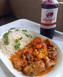 Turkey Thai curry sauce with Chilled Zobo