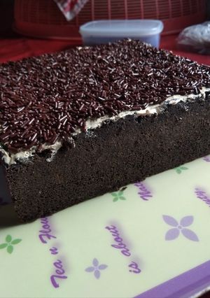 Foto resep Spong cake coklat lembut irit