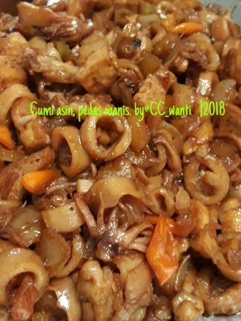 Cara Simple Membuat Resep  #125. Cumi Asin, Pedas Manis yang Enak Banget, Menggugah Selera