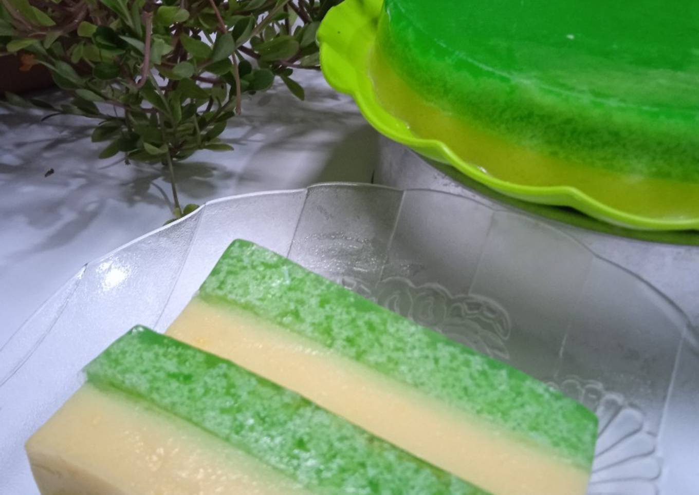 124. Puding Lumut Pandan Mentega