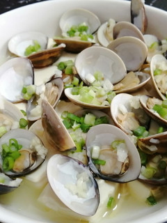 酒蒸文蛤豆腐 的食譜成品照片
