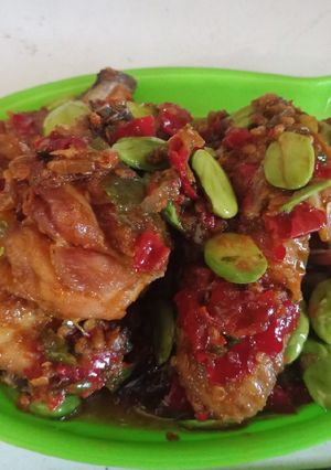 Foto resep Sambal pedas pete ayam