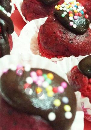 Foto resep Bolu bola mini red velvet(kw)