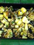 Alcachofas y papas al horno