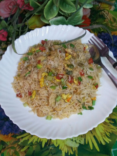 A picture of Chicken Egg fried rice.