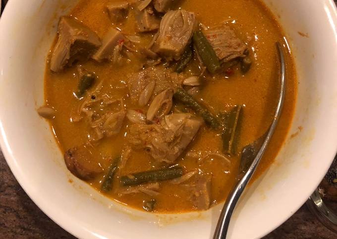 Ini dia! Resep enak bikin Gulai nangka dan kacang panjang bumbu Padang dijamin enak