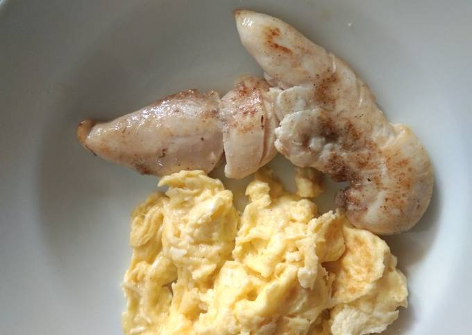 Langkah Mudah Bikin Soft Scrambled Egg with Grilled Chicken #5resepterbaruku, Endul