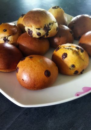 Une photo de Briochettes façon pitch aux pépites de chocolat