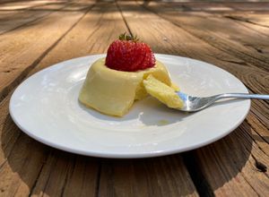 Una foto de Flan napolitano para uno sin azúcar en microondas