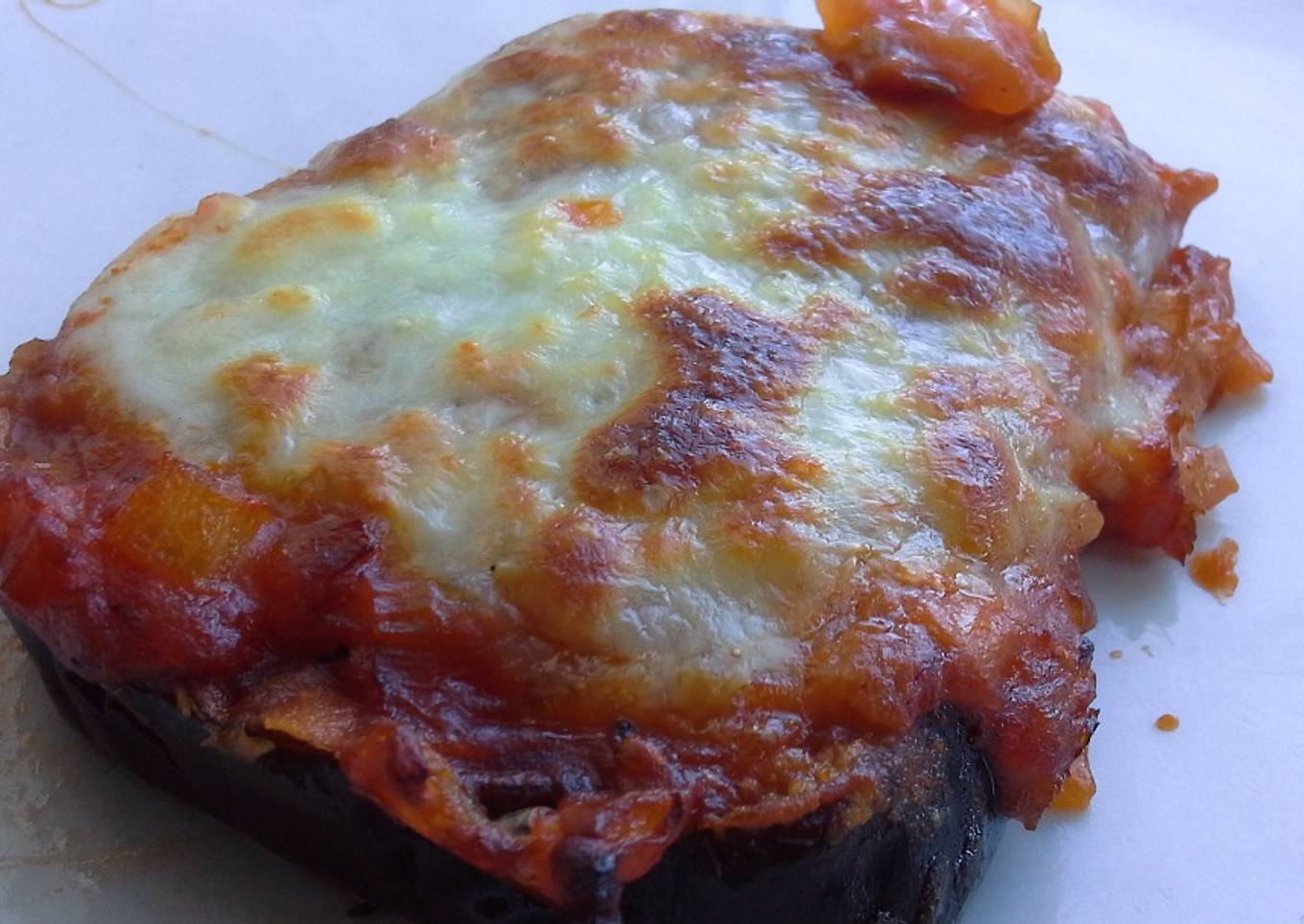 Berenjenas con costra de mozzarella