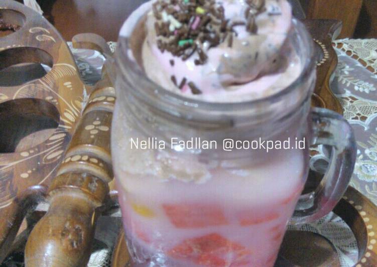 Bagaimana Menyiapkan Es buah topping es cream, Menggugah Selera