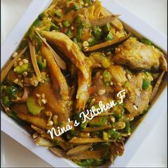 A picture of Okro soup.