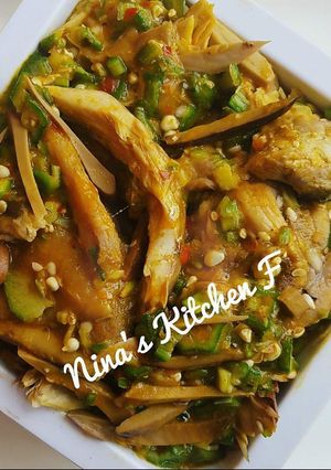 A picture of Okro soup.