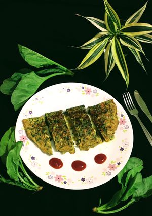 A picture of Spinach Mushroom Omelette.