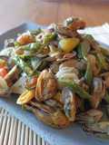 Tumis rangcang jo (kerang ijo&sayur kacang)