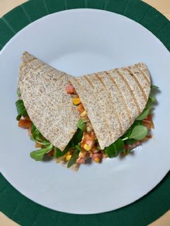 Una foto de Fajita rellena de alubias
