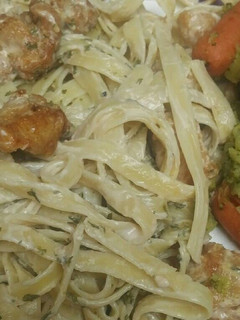 A picture of Simple Fried Chicken Fettuccine Alfredo.
