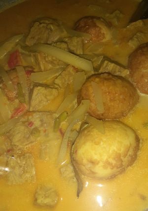 Foto resep Sayur santan pepaya muda campur telur dan tempe