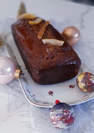 Une photo de Mon pain d'épices sans gluten aux écorces d'orange confites