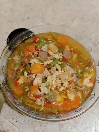 Langkah Gampang Membuat Resep Tumis buncis wortel plus telur (+pentol&amp;sosis) yang Enak Banget Anti Ribet, Bisa Manjain Lidah