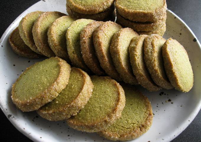 Sugar Coated Matcha Cookies