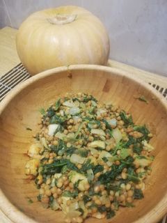 Una foto de Lentejas con espinacas al curry 🍛 🥬