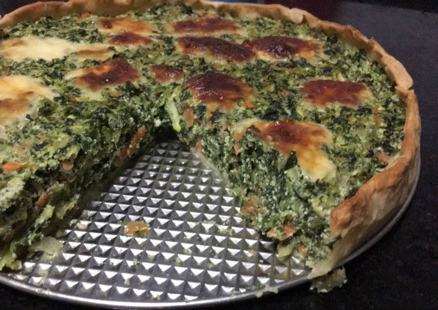 Tarta de espinaca, ricota, zanahoria y zucchini Receta de Vicky Lan