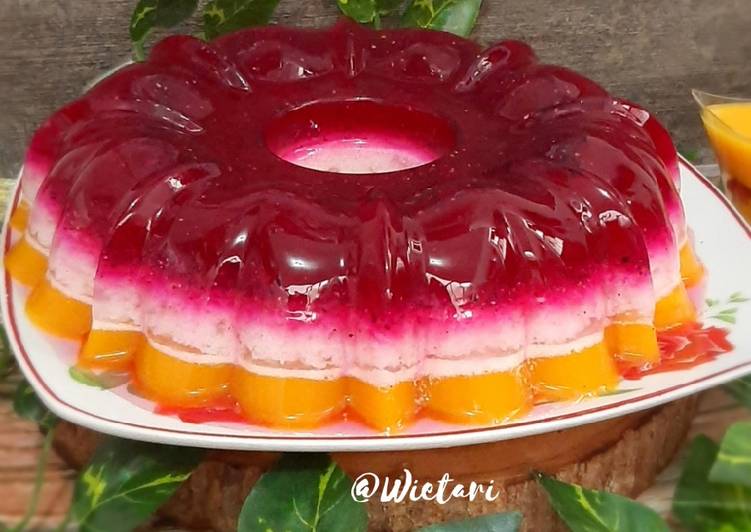 Puding Dragon fruit mango