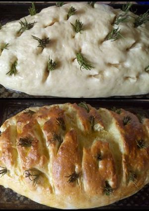 A picture of Focacia bread.