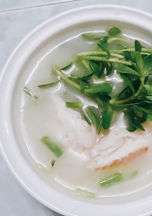 Hình của món Cháo cá lóc rau đắng mùi mẫn.