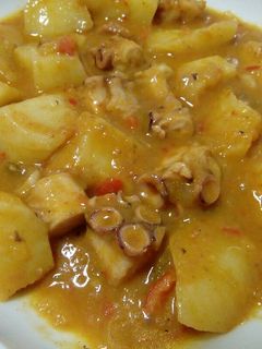 Una foto de Patatas con pulpo